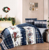 Постельное белье First Choice Фланель natura navy blue евро Постельное белье First Choice Фланель natura navy blue евро