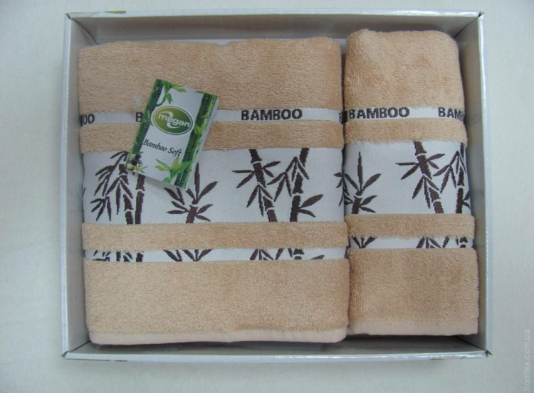 Комплект из 2 полотенец Megan бамбук Kahve Bordur  бежевый