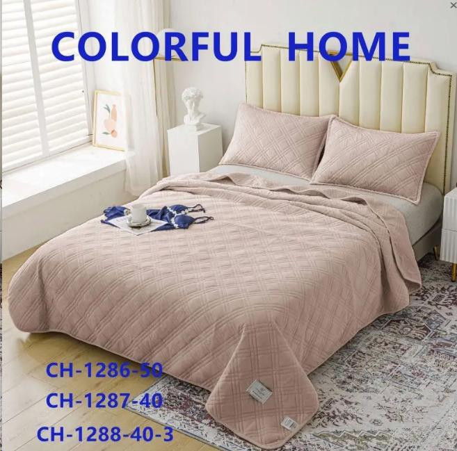 Покрывало велюровое Colorful Home 210x230 см с наволочками Ромб, модель 1