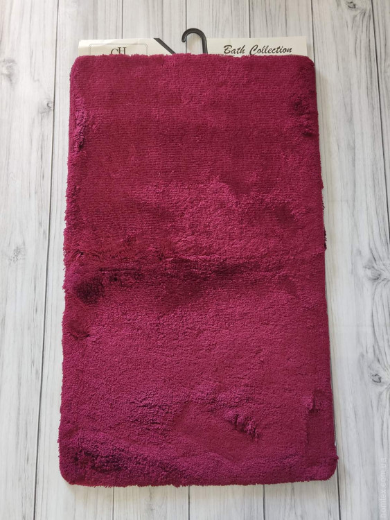 Набор ковриков для ванной Alessa 50x60 см + 60х100 см однотонный темно - бордовый