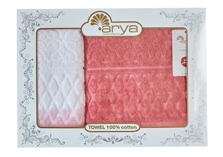 Набор полотенец Arya Kors Degrade коралловый 50x90 см +70х140 см