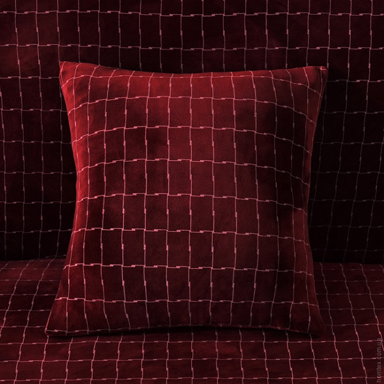 Декоративная наволочка микрофибра Homytex 45x45 см бордовая Декоративная наволочка микрофибра Homytex 45x45 см бордовая