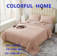 Покрывало велюровое Colorful Home 210x230 см с наволочками Ромб, модель 2