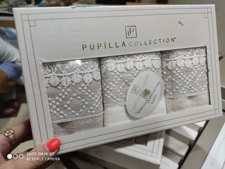Набор махровых полотенец Pupilla из 3 шт. 30x50 см., модель T4