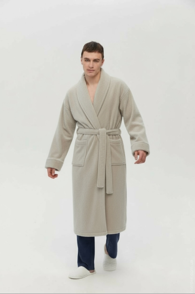 Халат unisex Lotus Home Bold New Microcotton beigeмахровый M