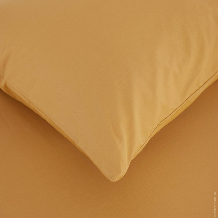 Простирадло на гумці з наволочками Penelope - Laura mustard гірчичне 180х200+35 см + 50х70 см (2 шт.)