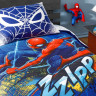 Постільна білизна TAC Ranforce Disney Spiderman blue City дитяча з простирадлом на резинці