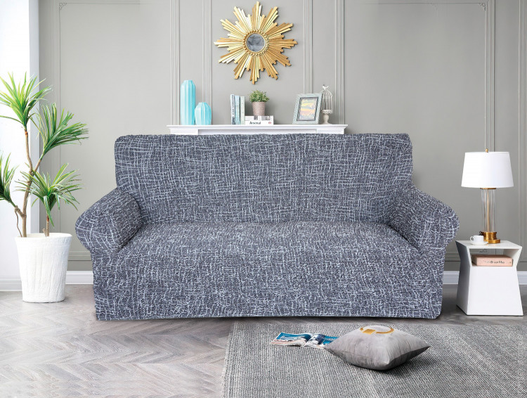 Чехол на диван трехместный ПРЕМИУМ  Love You Серый