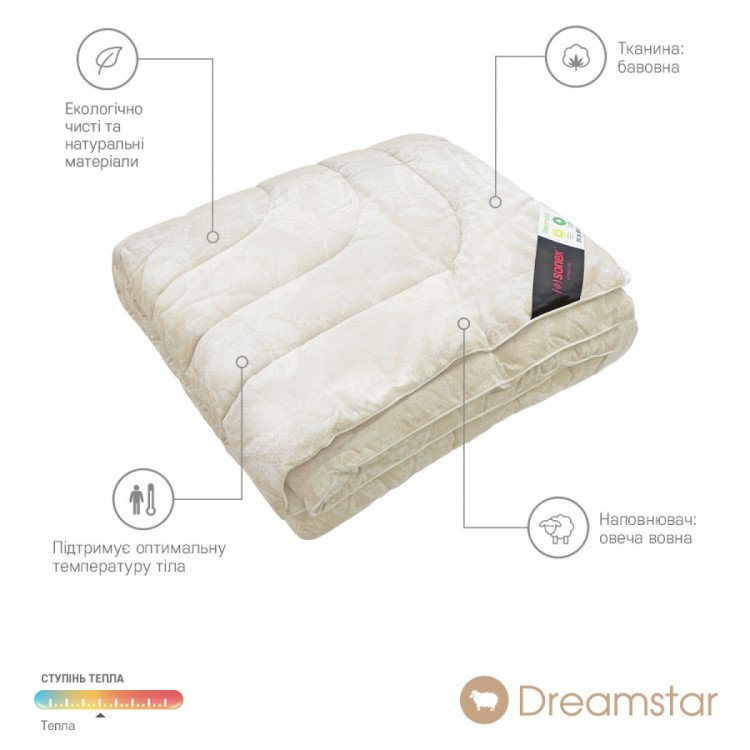Ковдра полегшена Sonex DreamStar вовняна 140x205 см