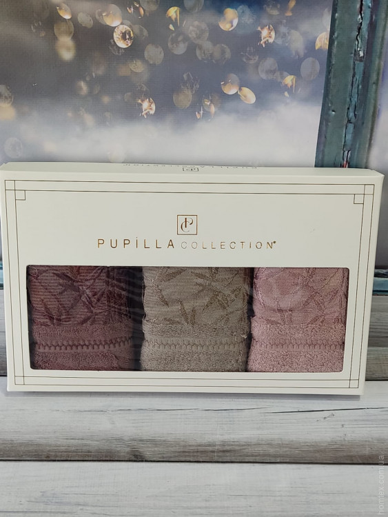 Набор бамбуковых полотенец для рук Pupilla Single из 3-х штук 30х50 см, модель 1