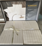 Постельное белье Altinbasak Infinity Ivory поплин в полоску евро