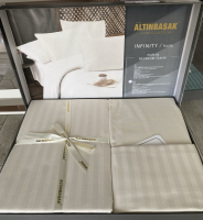 Постельное белье Altinbasak Infinity Ivory поплин в полоску евро Постельное белье Altinbasak Infinity Ivory поплин в полоску евро
