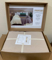 Вафельное покрывало - пике бамбуковое Mercan 220x240 см бежевое